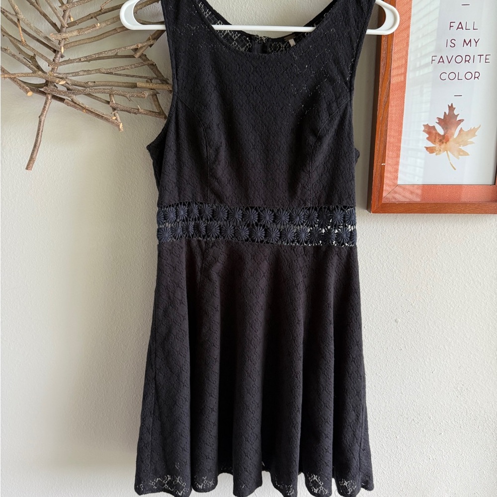 Free People Elegant Black Lace Dress